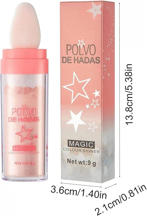 Kayswang Body Glitter Powder Stick Face highlights Shimmer Face and Body Highlighter Powder with Sponge Head, Magic Colour Shiner Powder for Face Body, Arms, Collarbones and Leg (01#White)