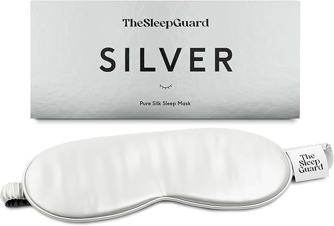 TheSleepGuard Pure Silk Sleep Mask [100% 6A Mulberry Silk, 22 Momme] Light Blocking Travel Essentials. Eye Masks for Sleeping. Black Oeko-Tex Blindfold. Eye Covers for Men & Women