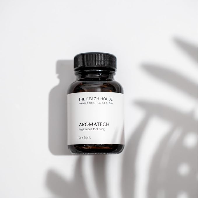 AromaTech The Beach House Aroma Essential Oil Blend: Luxury Hotel Inspired Aromatherapy with Bergamot, Coconut Milk & Sandalwood for Ultrasonic Diffusers & Nebulizers - 0.3 fl oz, 10 mL