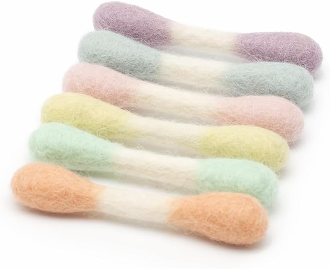 Glaciart One MINI Swabs Cat Toys with Catnip - 6 Pk | Durable for Chew, Cute Cat Toys Interactive Kitty for Boredom, Exercise, & Play | Filled w/Organic Catnip for Anxiety & as Digestive Aid