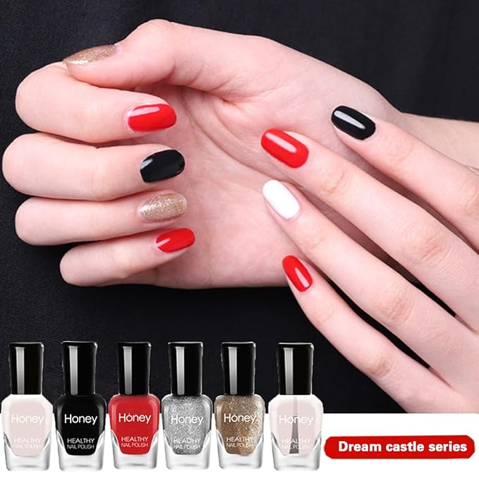 Non Toxic Nail Polish Set, Easy Peel Off and Fast Dry, Eco Friendly and Organic Water Based Nail Polish for Women, Teens (12 Bottles, 5ML)