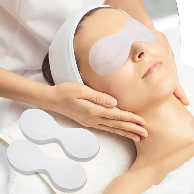 50 Sheets Disposable Eye Pads, Non-Woven Cotton Paper Facial Masks for Skincare & Spa, DIY Clear Moisturizing Eye Care Beauty Sheets