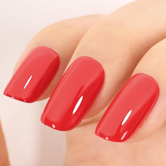 Deep Red Gel Nail Polish, UV/LED Soak Off Christmas Red Gel Polish for Manicure Salon or DIY Nail Art at Home,Fall Winter Color, 0.5 fl.oz - GP0053