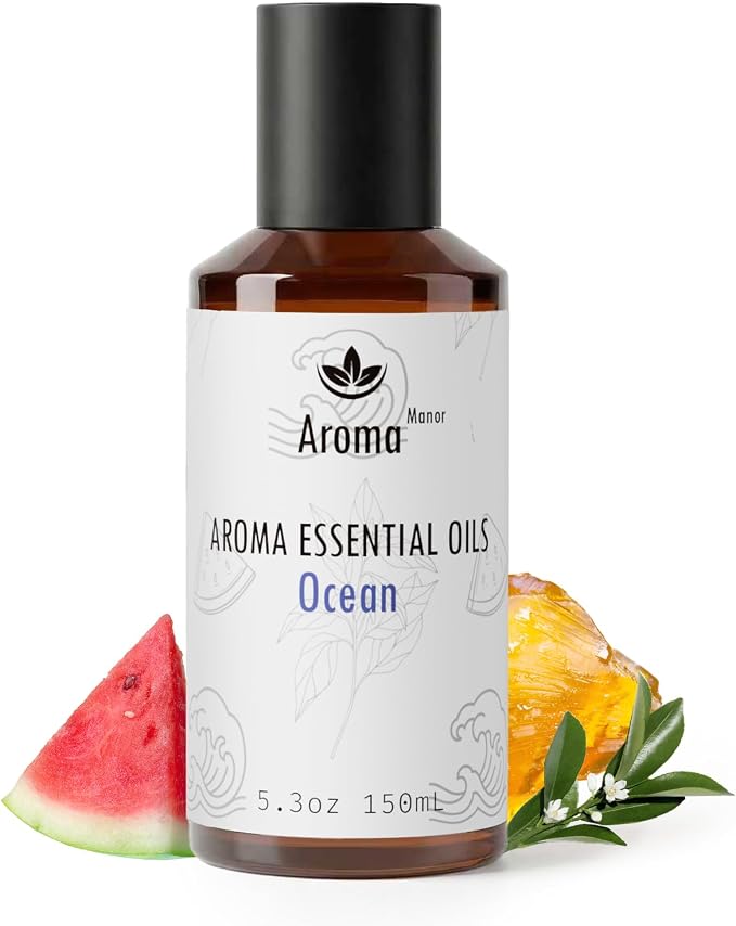 Aroma Diffuser Oil - Ocean - Aroma Fragrance Diffuser Oils, Aromatherapy Scents Neroli, Watermelon & Amber, Long-Lasting Air Fresheners, Enjoy Essential Oil Infused Atmosphere - 5.3 fl oz (150mL)