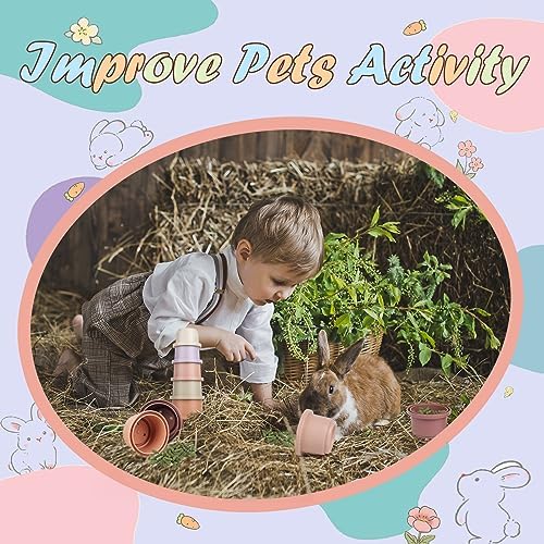 8PCS Stacking Cups for Rabbits, Stackable Bunny Toys for Small Pets