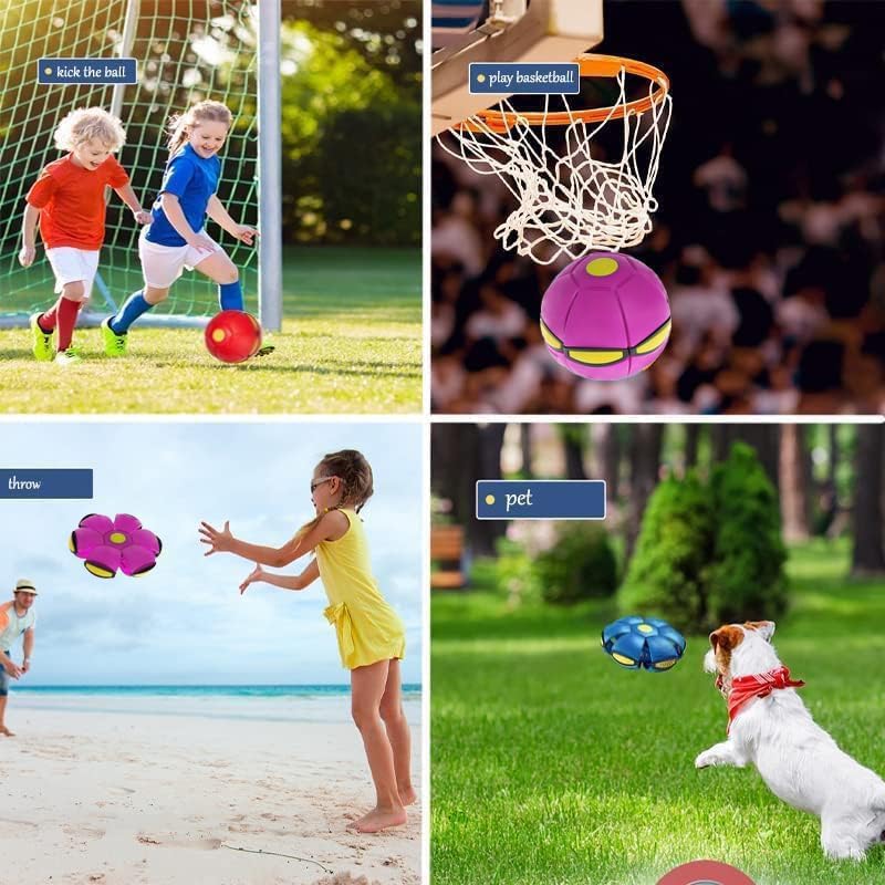 UFO Magic Ball 3-Light Doggy Disc Ball, Portable Dog Toy Flying Saucer Ball