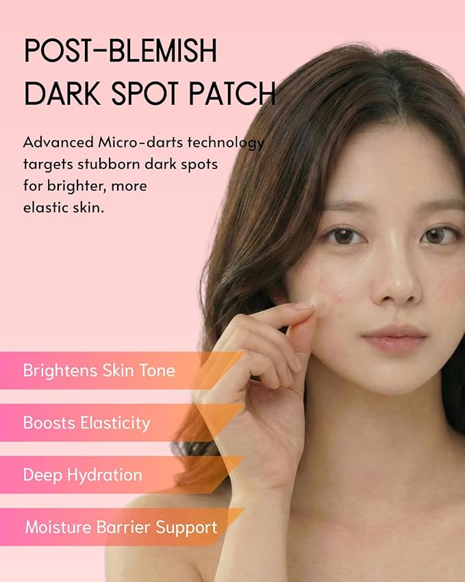 le dalcom Korean Micro-darts Patch, Post Blemish Dark Spot Care for Radiance & Elasticity, Brighter-looking Skin Tone, Niacinamide & Adenosine, Individual Blister Package (18 Patches)