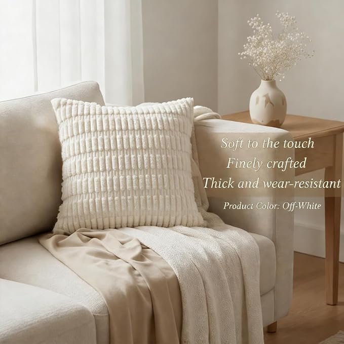 JMGBird Boho Pillows Cream Throw Pillows with Inserts Included | 18x18 Accent Pillows Decorative Pillows, inserts & covers Throw Pillows inserts for Couch