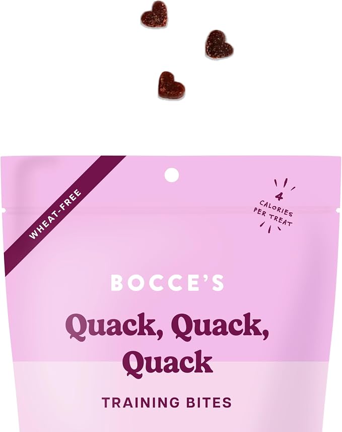Bocce's Bakery Quack Quack Quack Flavor Dog Training Treats Bundle (2 Pack) | Duck & Blueberry Flavor Oven Baked, Wheat-Free Everyday Dog Treat Cookies - Made with Real, Limited Ingredients in The USA