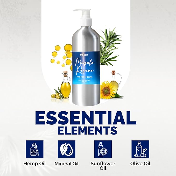 Hemp Based Massage Oils for Couples & Date – Natural Massage Oil for Muscle Relaxing | Natural & Clean Ingredients, Body Oil for Men, Women | Professional bottle16 Fl Oz