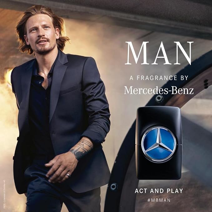 Mercedes Benz Man - Elegant Fragrance With Sensual, Floral, Woody Notes - Mesmerize The Senses With Original Luxury Men’s Eau De Toilette Spray - Endless Day Through Night Scent Payoff - 1.7 OZ