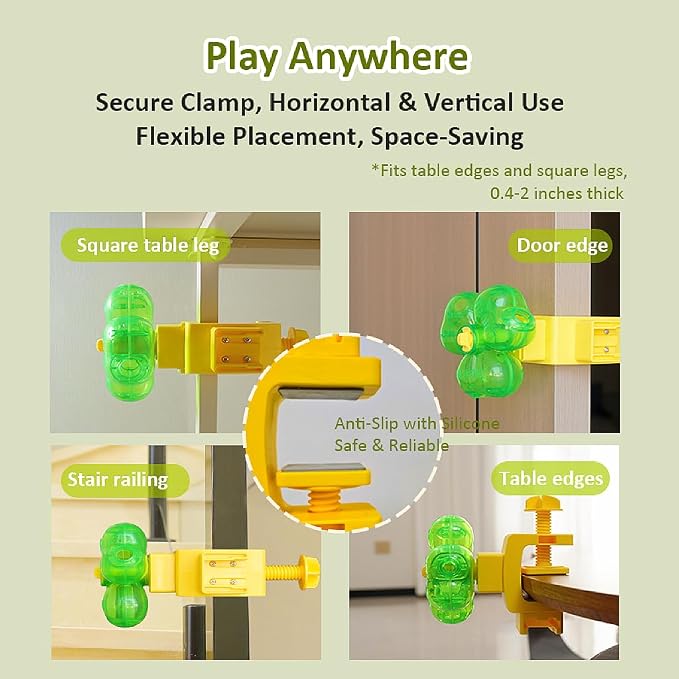 Cat Puzzle Feeder, Dry Food Dispenser, Clamp-On Design, Mental Stimulation Interactive Brain Game, Slow Feeder Toys for Cat & Dog (6 Adjust Rings)