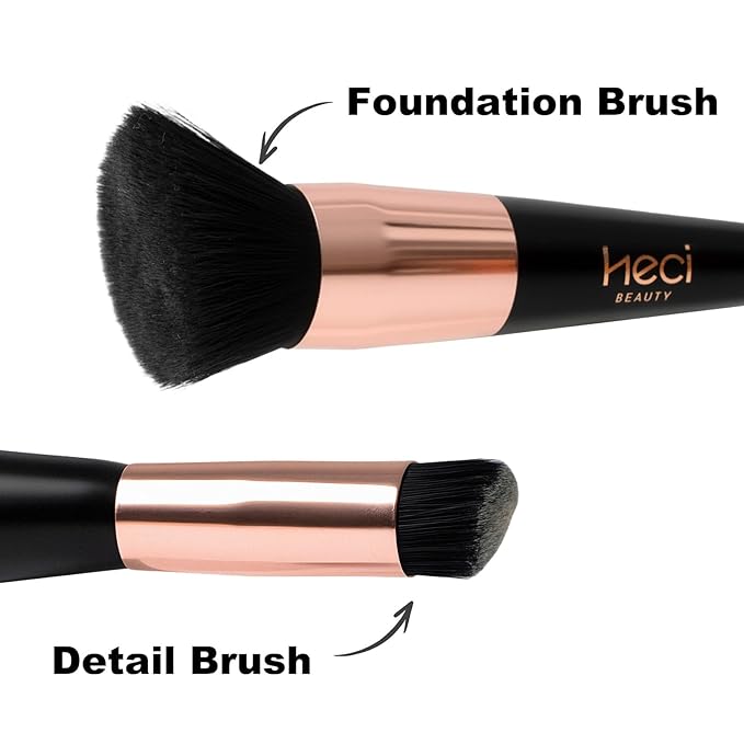 Magic Minerals AirBrush Foundation with Nanoscale Powder - HECI BEAUTY Flawless Finish Makeup,Silk Airbrush Spray & Kabuki Brush - Anti-Aging Ingredients for Smooth Radiant Skin,210 Tan,1.69 Fl Oz