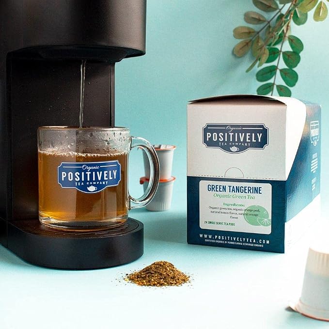 Organic Positively Tea Company, Green Tangerine Green Tea, K-Cup Compatible, 96 Pods