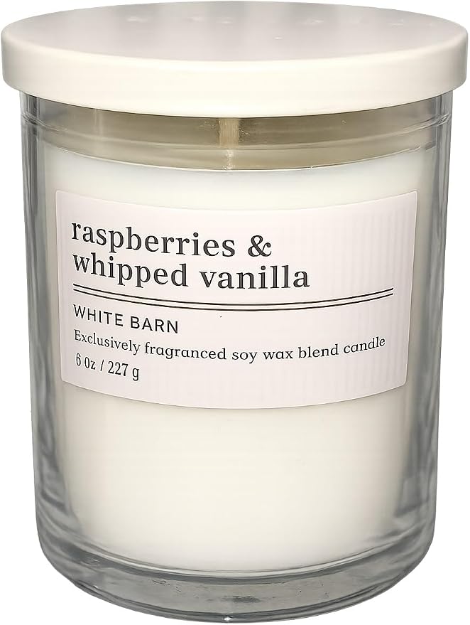Bath & Body Works Single Wick Candle - 8 oz Each (Raspberries and Whipped Vanilla)