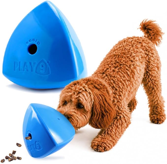Roolo - Dog Treat Dispenser Toy (Blue), Teething Toys for All Breeds