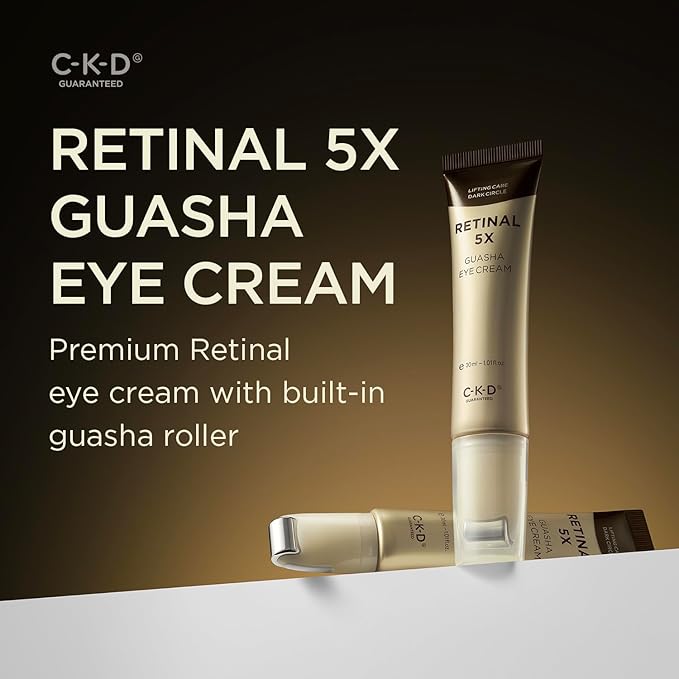 CKD Retinal 5X Gua Sha Eye Cream - Anti-Aging Eye Moisturizer for Wrinkles, Dark Circles & Puffiness – Firming & Hydrating Under Eye Treatment with Retinal & Collagen. Korean Skincare. 1.01 fl oz.