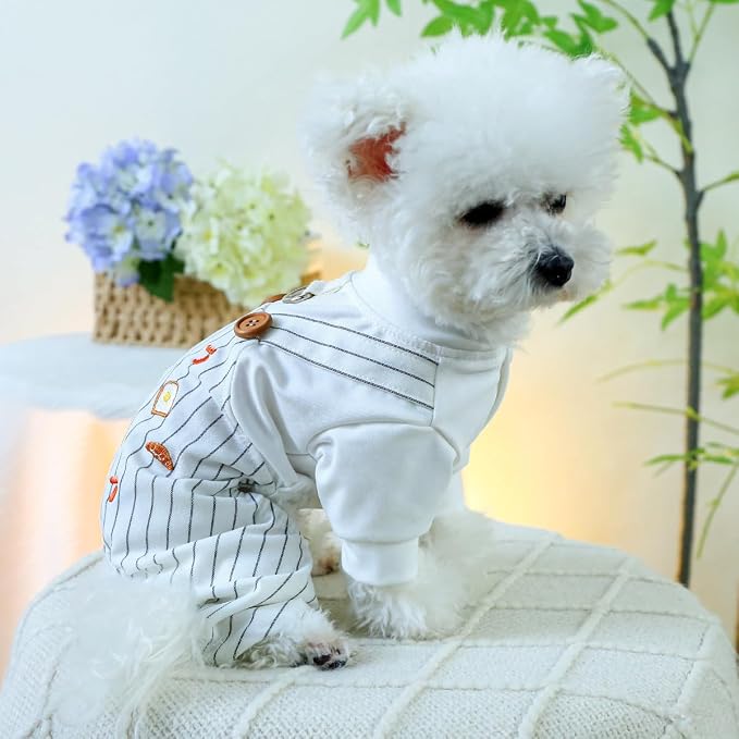 Dog Stylish Overalls Comfortable Puppy One Piece Outfits Summer Bib Overalls for Small Dogs Cute Pet Onesie Jumpsuit Chihuahua Yorkies Birthday Holiday Clothes Cat Costume
