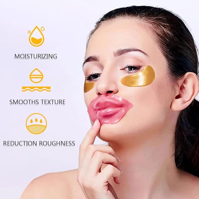 30 Pairs Lip Mask & Eye Mask, 24K Gold Crystal Gel Collagen Eye Patches, Bachelorette Party Favors, Bridesmaid Gifts, Bulk Gifts, Birthday Party Favors, Mothers Day Gifts, Teacher Appreciation Gifts