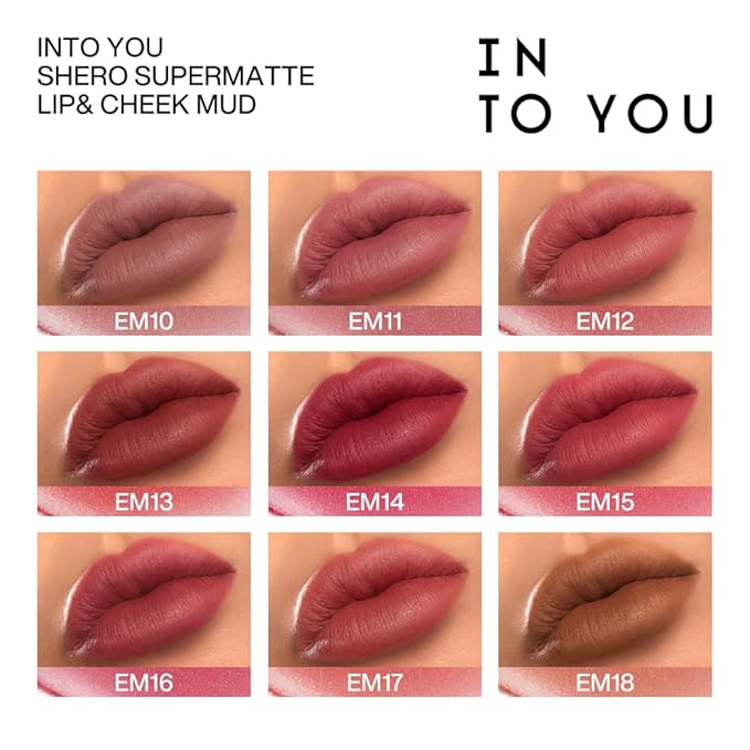 INTO YOU Matte Lipstick for Women, Matte Red Lipstick Long Lasting, Multi-Purpose for Lips and Cheek, Non-Stick Cup Not Fade Lip Stain Makeup Cosmetics Official Directly (EM14)