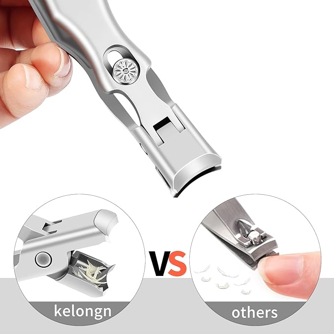 Stocking Stuffers Gifts for Men Adults Seniors, Nail Clippers with Catcher, Christmas Gifts for Men Dad Boyfriend Teens Him, Heavy Duty Clipper with Safety Lock for Mens Women Seniors