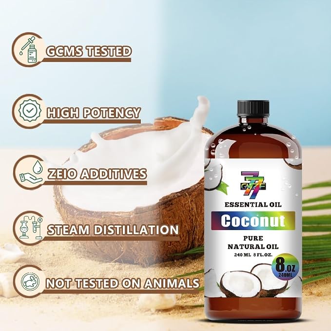 Coconut Essential Oil,for Aroma,Diffuser,DIY-8 fl oz (240 ml) | Coconut oil for bath, home, candles, soap, humidifier, gift