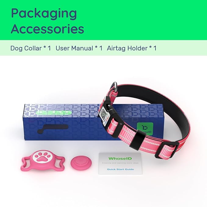 Premium Airtag Dog Collar，with IP68 Waterproof AirTag Holder,Brown,XS | Soft,Breathable,Nylon Padded,Reflective,Ultra-Durable Buckle,Adjustable,Comfortable for Small Medium Large Dogs