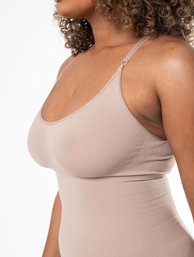 HeyShape Women's Seamless Tummy Control Waist Trainer Bodysuit - Full-Body Sculpting Shapewear with Round Neck