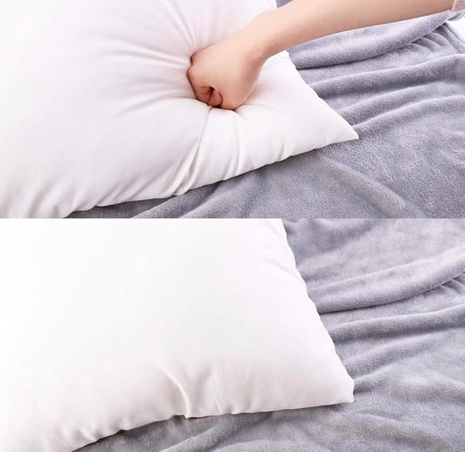 QUBA LINEN 18 x 18 Throw Pillow Insert - Pack of 4 White, Down Alternative Pillow Inserts for Decorative Pillow Covers, Throw Pillows for Bed, Couch Pillows for Living Room (18" x 18" (Pack of 4))
