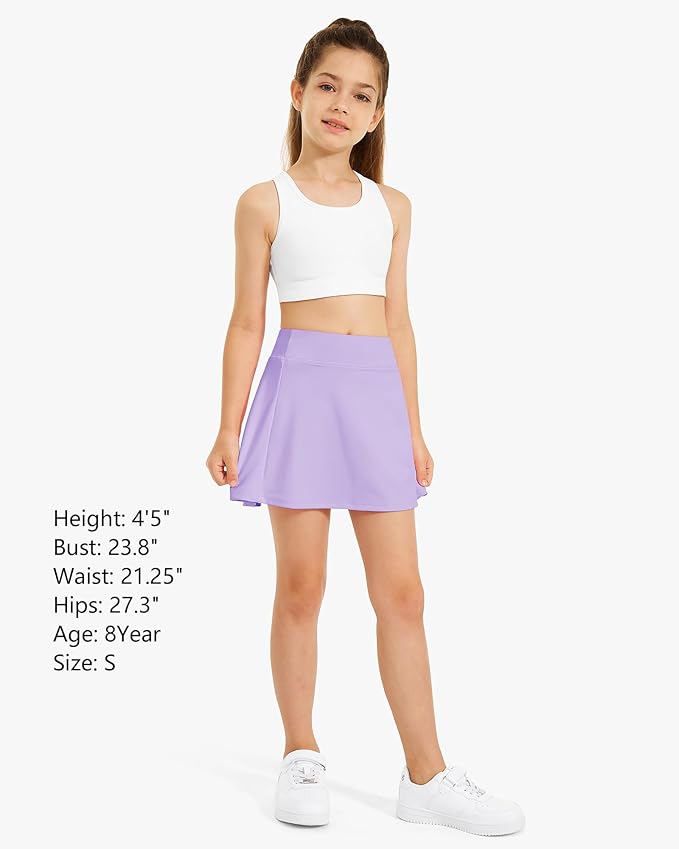 Stelle Girls Tennis Skirts with Pockets Athletic Skorts Inner Shorts High Waisted Sports Golf Running Skirt