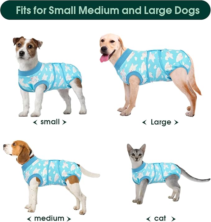Kuoser Recovery Suit for Dogs Cats, Soft Dog Surgery Suit Female Male Spay | Professional Dog Onesie for Surgery, Substitute E-Collar & Cone, Prevent Licking Dog surgical suit Pet Neuter Suit