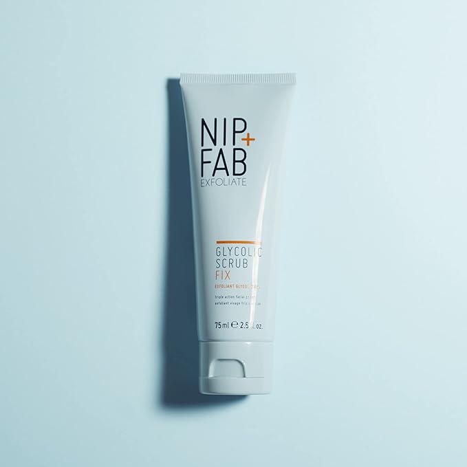 Nip + Fab Glycolic Fix Scrub (2.5 fl oz) – 3% Glycolic Acid 3-in-1 Facial Exfoliator – Brightening AHA Face Scrub with Salicylic Acid for Smooth Radiant Skin,(Pack of 2)