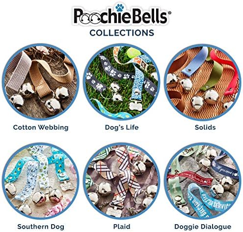 PoochieBells The Original Dog Potty Doorbell, Dog Bells for Potty Training & Puppy Housebreaking, Potty Train Your Dog in Days, Made in America, London (Pack of 2)