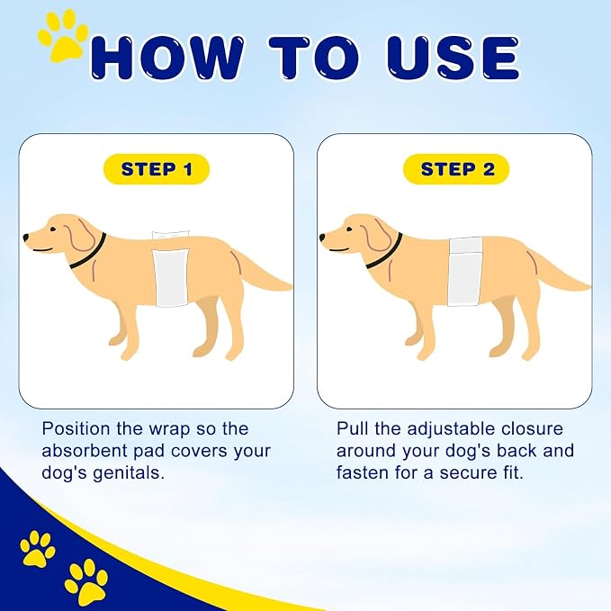 50 Count Disposable Dog Diapers Male with Wetness Indicator(X-Small) | Dog Belly Band Belly Bands for Male Dogs Male Dog Wraps,Super Absorbent Leak-Proof Fit for Incontinence Marking