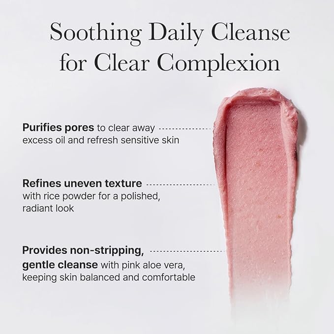 Arencia Rosehip Brightening Rice Mochi Face Cleanser & Daily Scrub - Moisturizing, Exfoliating & Deep-Cleansing - All Skin Types with Rice Powder & Rice Water (1.76oz)