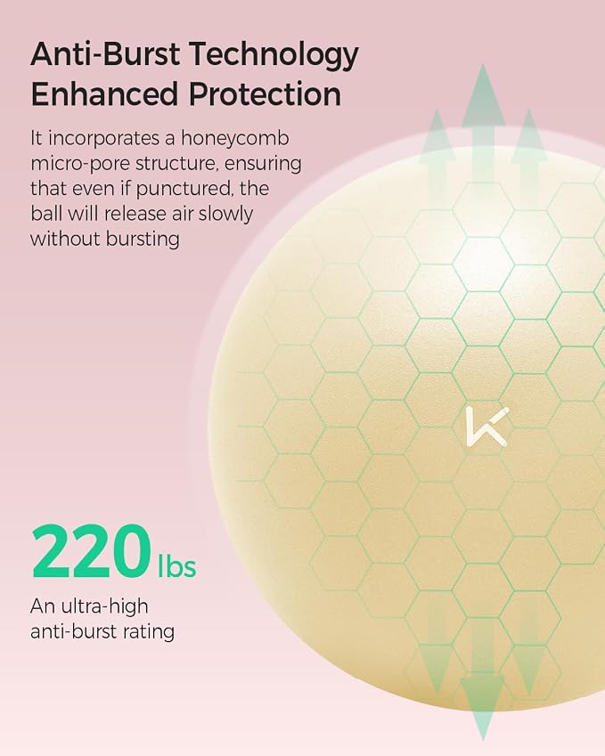 KEEP Exercise Ball Anti-Burst - Thickened Yoga Ball Pilates Ball for Physical Therapy, Fitness Ball for Workout, Core Strength and Physical Therapy