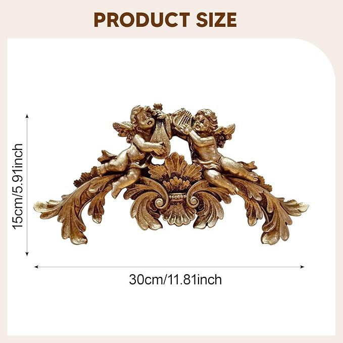 Angel Wall Sculpture Hanging Ornament Decorative Gift Resin Crafts Angel Statue Figurine for Living Room Bedroom Housewarming, Double Angel