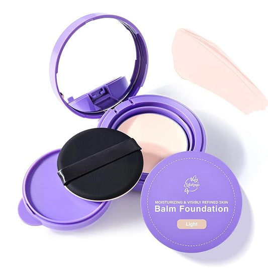 Foundation for Mature Skin–Hydrating Age-Defying Makeup Coverage Balm Foundation, Non-Settling Formula for Older Women, Blurs Fine Lines, Satin Finish for All Skin Types (Light)