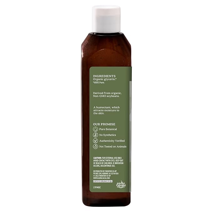 Aura Cacia Organic Skin Care Oil, Vegetable Glycerin, 16 Fluid Ounce