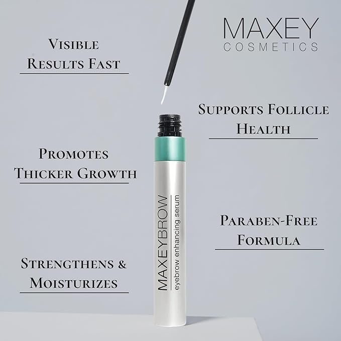 MaxeyBrow Eyebrow Enhancing Serum – Daily Brow Treatment for the Appearance of Fuller, Thicker, Healthier-Looking Brows – 5 mL