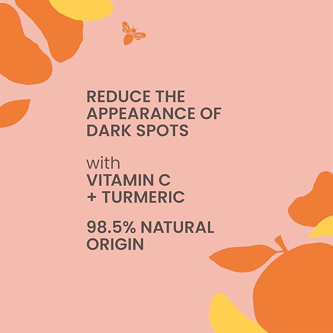 Burt's Bees Vitamin C Turmeric Facial Serum, Brightens Skin & Visibly Reduces Dark Spots, Fine Lines & Wrinkles, Naturally Hydrating, Lightweight - Brightening Booster (1 oz)