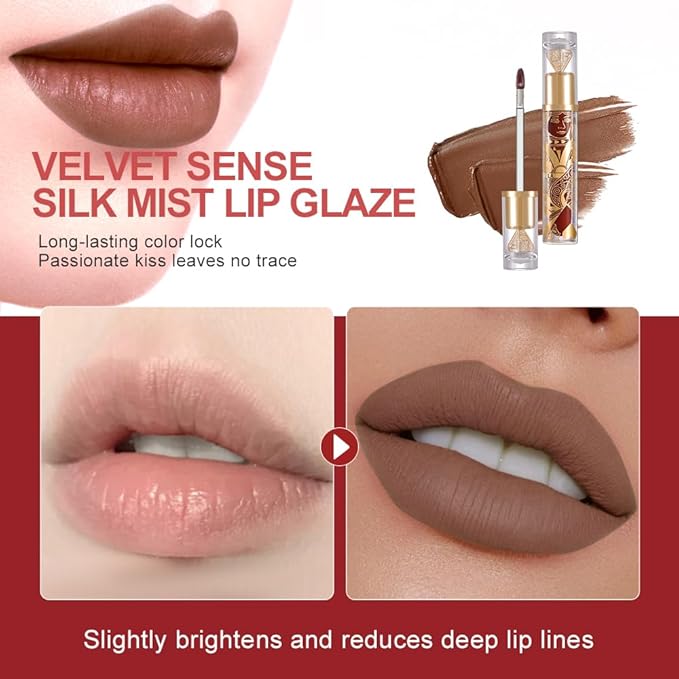 Velvet Matte Lip Stain – Long Lasting Waterproof Liquid Lipstick, Transfer-Proof Lightweight Lip Gloss, Non-Sticky Soft Matte Lip Tint with High Pigment, Smudge-Proof Lip Stain for All-Day Wear #85A