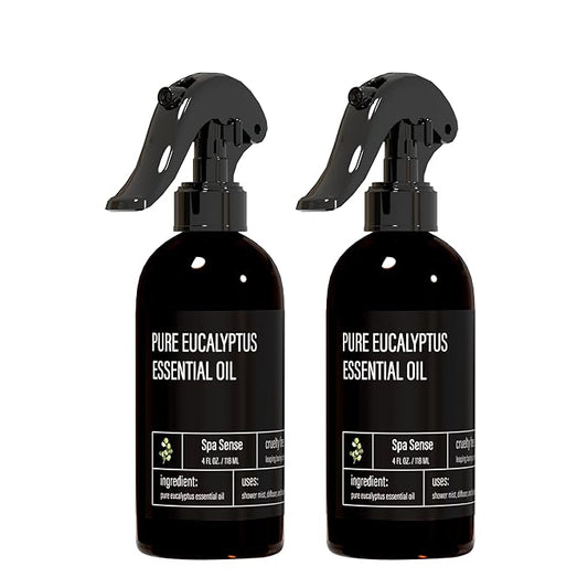 Pure Eucalyptus Oil Shower Mist and Steam Room Spray - Room Spray and Eucalyptus Spray for Shower - Premium Aromatherapy Essential Oil Spray - 4 Ounce, 2 Pack