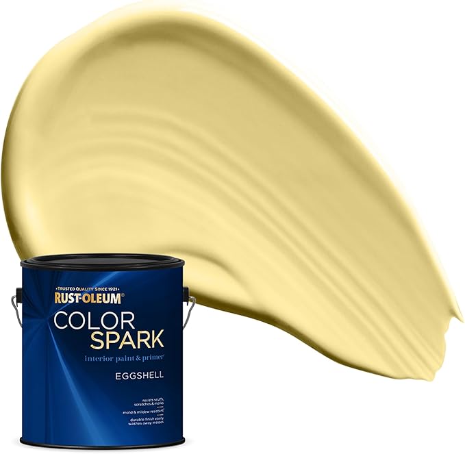 Rust-Oleum Color Spark Interior Paint and Primer in One, Eggshell, Crème Brulee, 1 Gallon