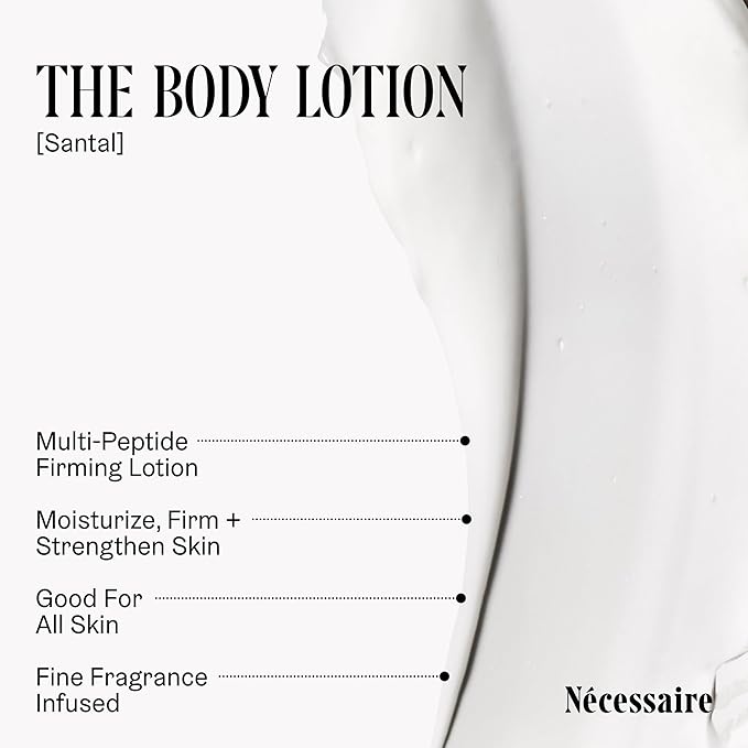 Nécessaire Body Essentials - Skin Care Gift Set For Women + Men - Travel-Size Body Wash, Body Lotion + Deodorant | Dermatologist-Tested. Hypoallergenic | Vegan | Aluminum-Free Deodorant (Santal)