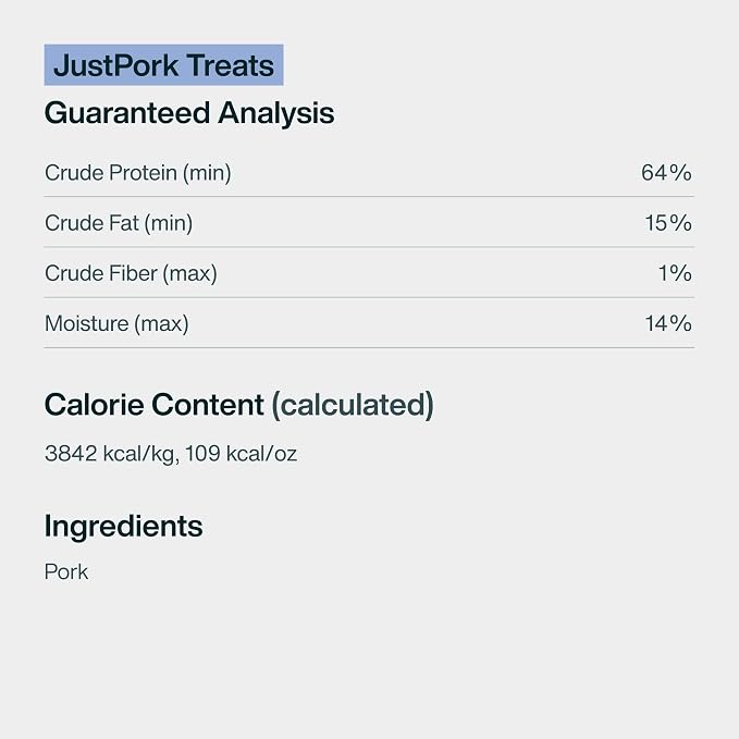 JustFoodForDogs Single Ingredient Healthy Dog Treats - Pork, 5 Oz | Human Grade Pork Treats for Dogs, Jerky Dog Snacks, Preservative & Grain Free, Rawhide Free Chews, Low Calorie Treat