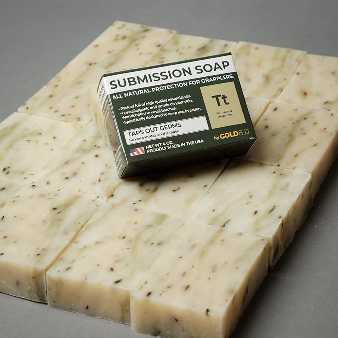 Premium Tea Tree Oil Soap - USA Made Bar Soap for BJJ, Jiu Jitsu, Wrestling, and Grappling (5-Pack of 4 Ounce Soap Bars, Peppermint Tea Tree)