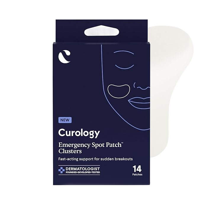 Curology Emergency Spot Patch Clusters for Breakouts, Stocking Stuffer Gifts, Fast Acting Large Hydrocolloid Pimple Patches for Face, Oil Absorbing, 14 Count
