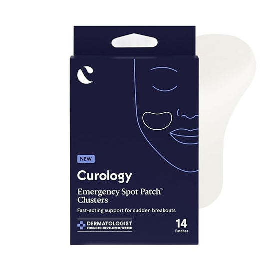 Curology Emergency Spot Patch Clusters for Breakouts, Stocking Stuffer Gifts, Fast Acting Large Hydrocolloid Pimple Patches for Face, Oil Absorbing, 14 Count