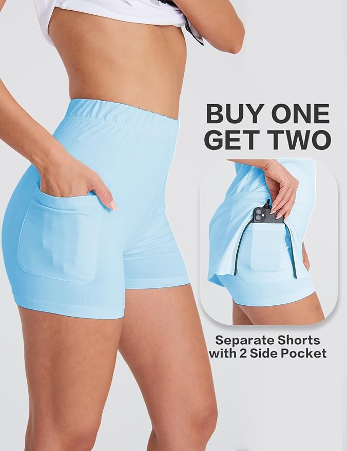 Hiverlay Tennis Dress Golf Dresses for Women with Built in Shorts | Polo Dress, Golf Outfit, 2 Pockets, UPF 50+ Pickball Hiking Workout Active Athletic Dresses,Summer Gym